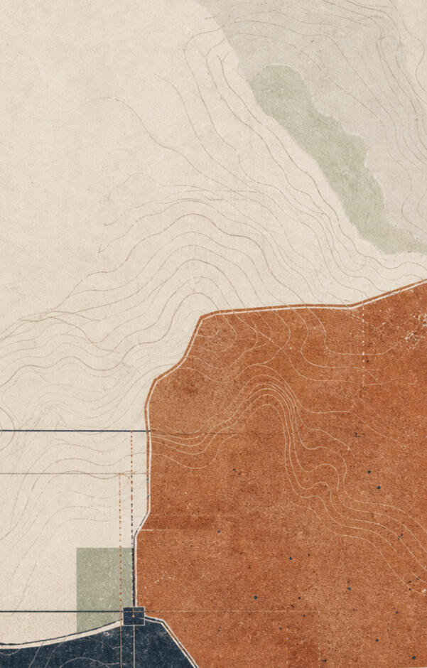 A Nation-defined Tribal Special Economic Zone Abstract editorial map showing terrain contours and a bounded zone, representing a Nation-defined Tribal Special Economic Zone.